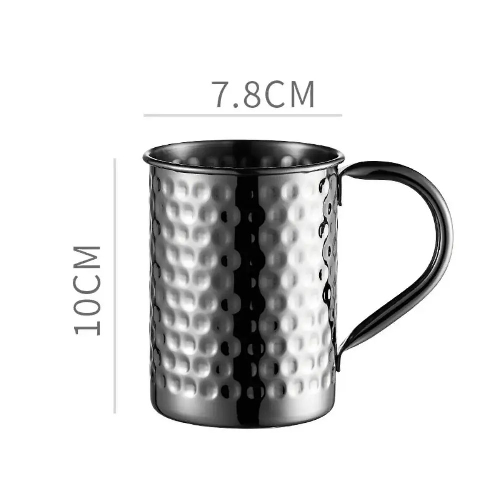Water Cup 430ml Moscow Mule Mug Stainless Steel Hammered Pattern Coppery Beer Mug Coppery Unbreakable Coffee Cup Bar