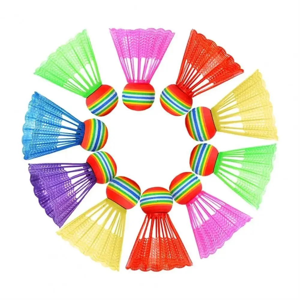 Colorful Badminton Rainbow Ball Foam Head Shuttlecocks Flying Stability Training Badminton Balls Outdoor Sports