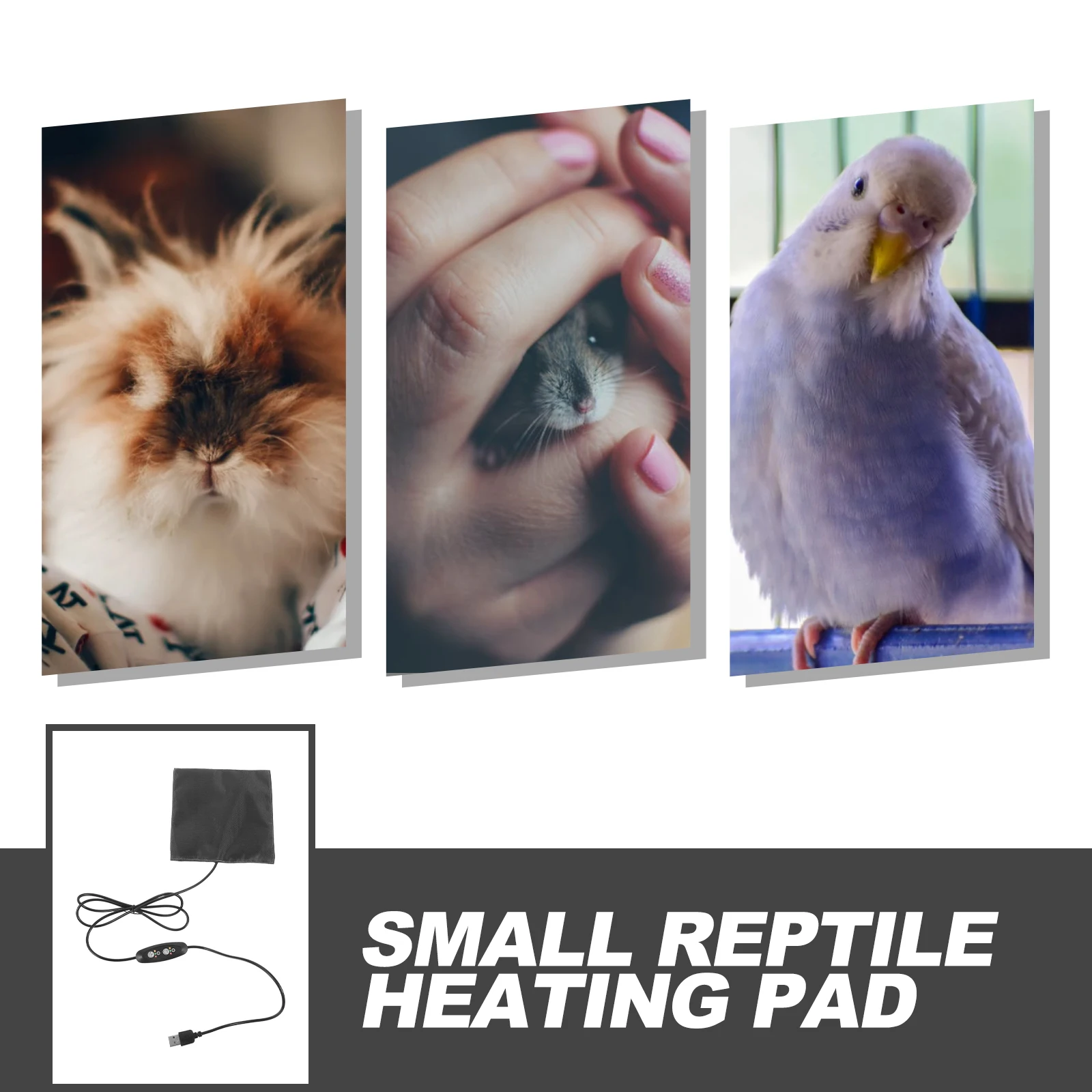 

USB Heating Pad for Small Animals Reptiles Hamster Pet Cage Carbon Fiber Warm Safe Portable Heated Bed Snake Lizard Cushion