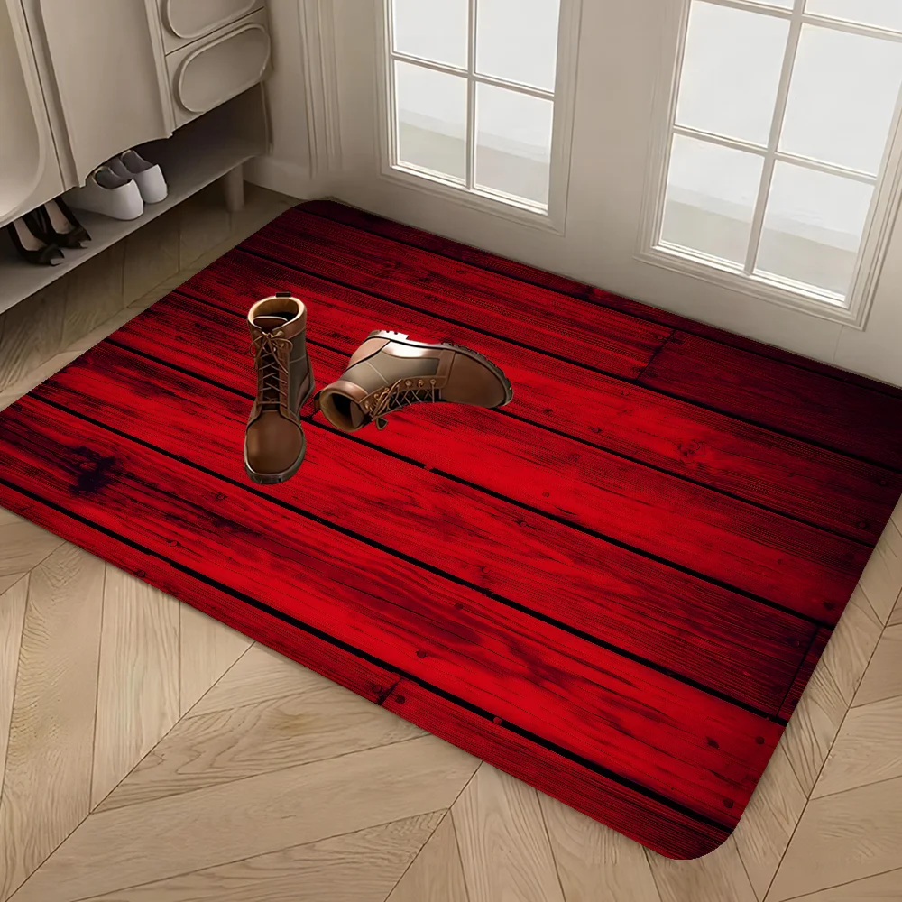 

Wood Grain Retro Area Floor Mat Cheaper Anti-slip Modern Living Room Balcony Printed Bedside Mats