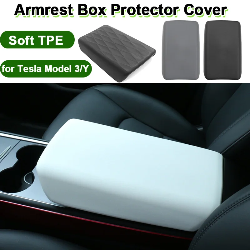 

For Tesla Model 3 HIghland 2024 Armrest Box Cover ModelY 2023 Soft TPE Center Console Panel Protector Pad Interior Accessories