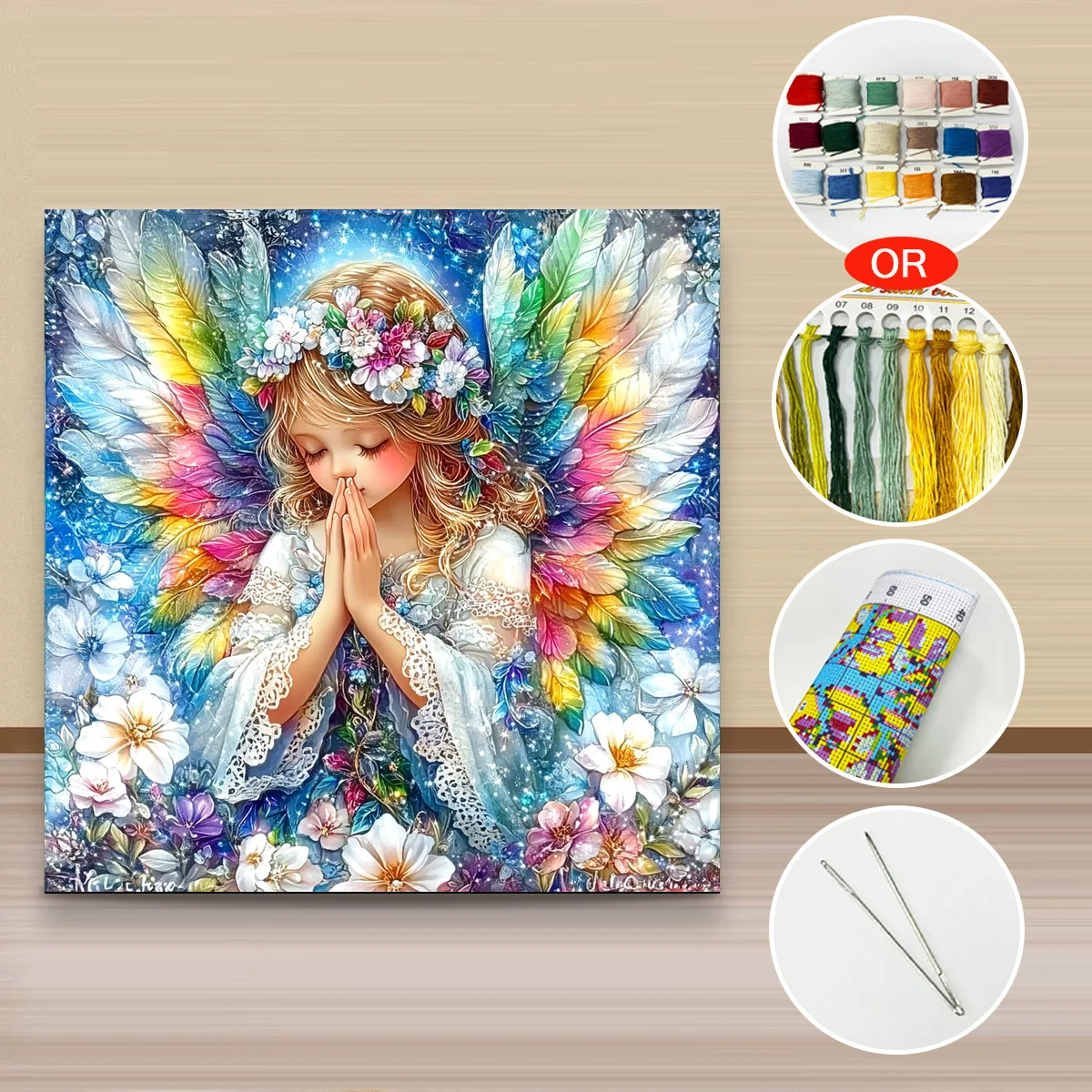 1 Stück, 50 x 50 cm / 19,69 Zoll, 11CT/14CT Kreuzstich-Set, DIY-Geschenk zum Valentinstag, Stickset für Festtage und den Alltag. – Detail 3