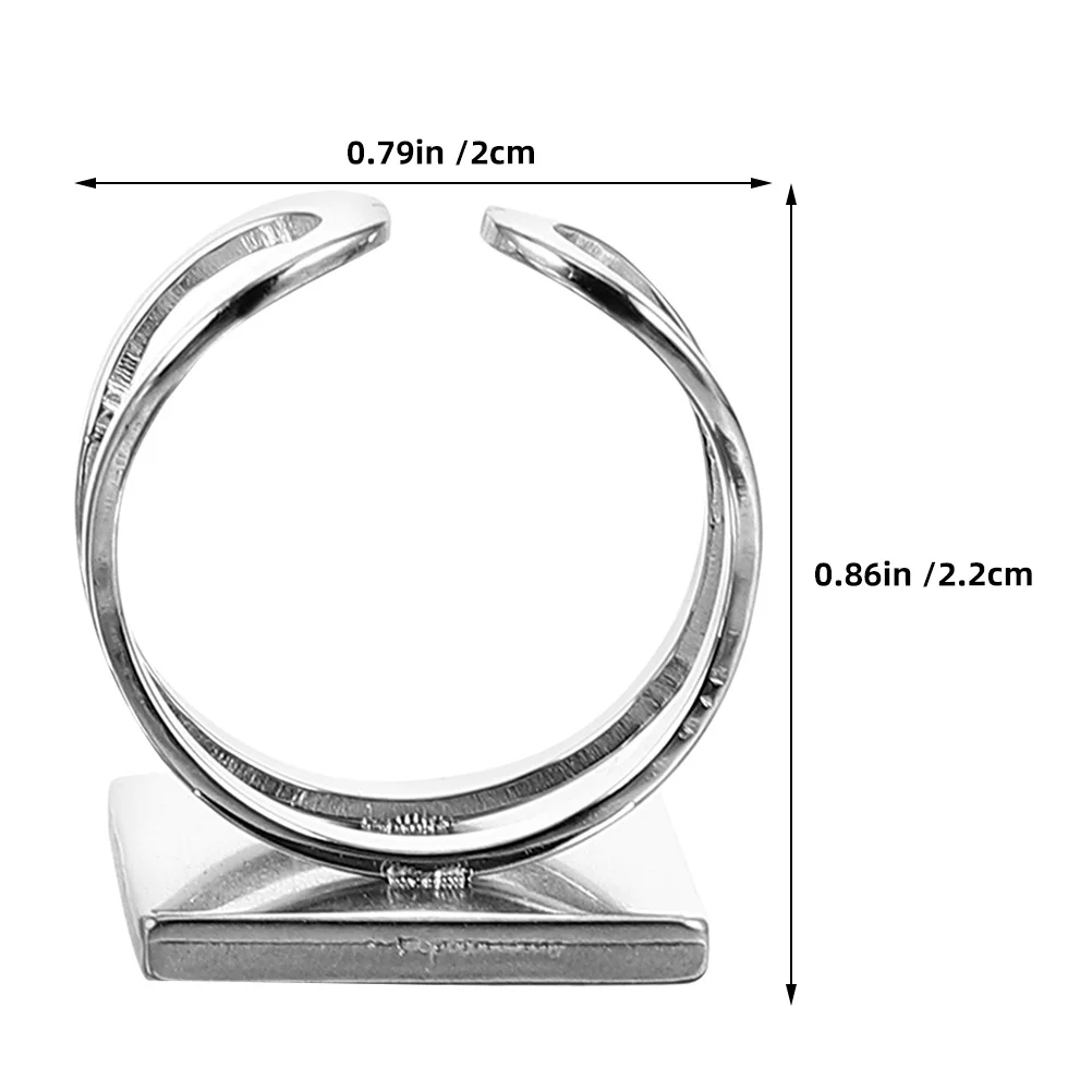4 قطعة حلقة إطار مربع فارغة قاعدة من الفولاذ المقاوم للصدأ لتقوم بها بنفسك قابل للتعديل شقة البنصر اكسسوارات لصنع المجوهرات الحرف اليدوية الراتنج