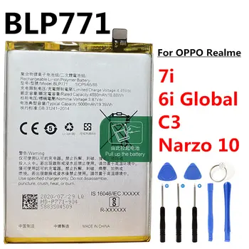 Originální nová baterie BLP771 s kapacitou 5000 mAh pro OPPO Realme 6i Global / Realmi 7i / Realme C3 / Narzo 10 12 nejlepší prodej Baterie pro Realme C3 - №6
