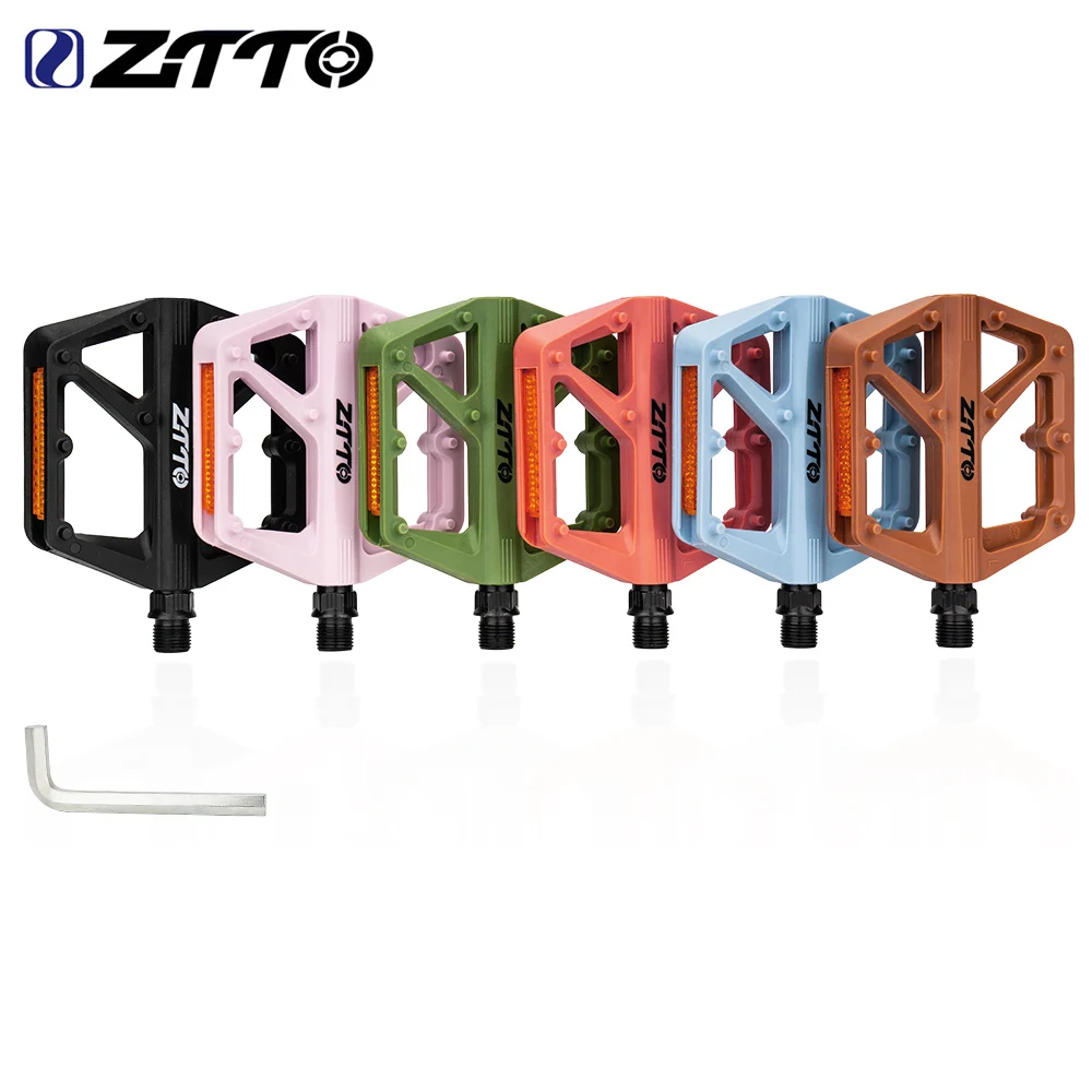 

ZTTO Сверхлегкая педаль для горного шоссейного велосипеда, платформа, нейлоновые педали, герметичные подшипники, подножка для езды на велосипеде, противоскользящие плоские педали BMX