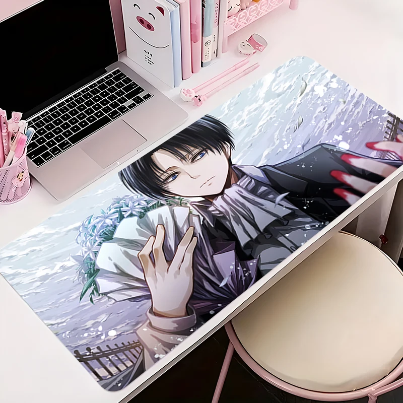

Mouse Pad Anime Non-Slip Rubber Mousepad Office Desk Mat Gaming PC Accessories Large Gamer A-attack on Titan Levi Keyboard Mat