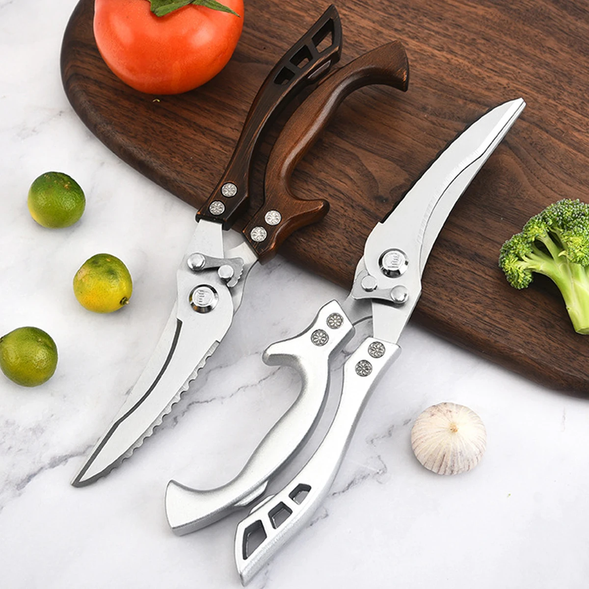 Leeseph Poultry Shears, Heavy Duty Kitchen Shears with Serrated Edge, Stainless Steel Kitchen Scissors for Chicken, Bone, Meat