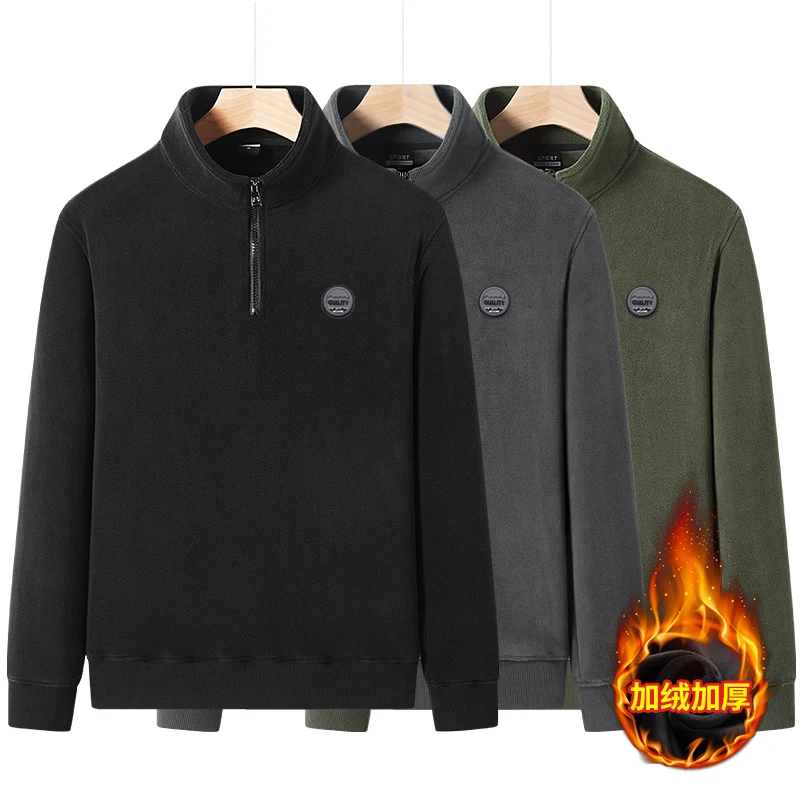 Suéter cálido de L-9XL para hombre, cárdigan de lana Polar de talla grande para otoño e invierno, abrigo informal de lana Polar de Color sólido para exteriores