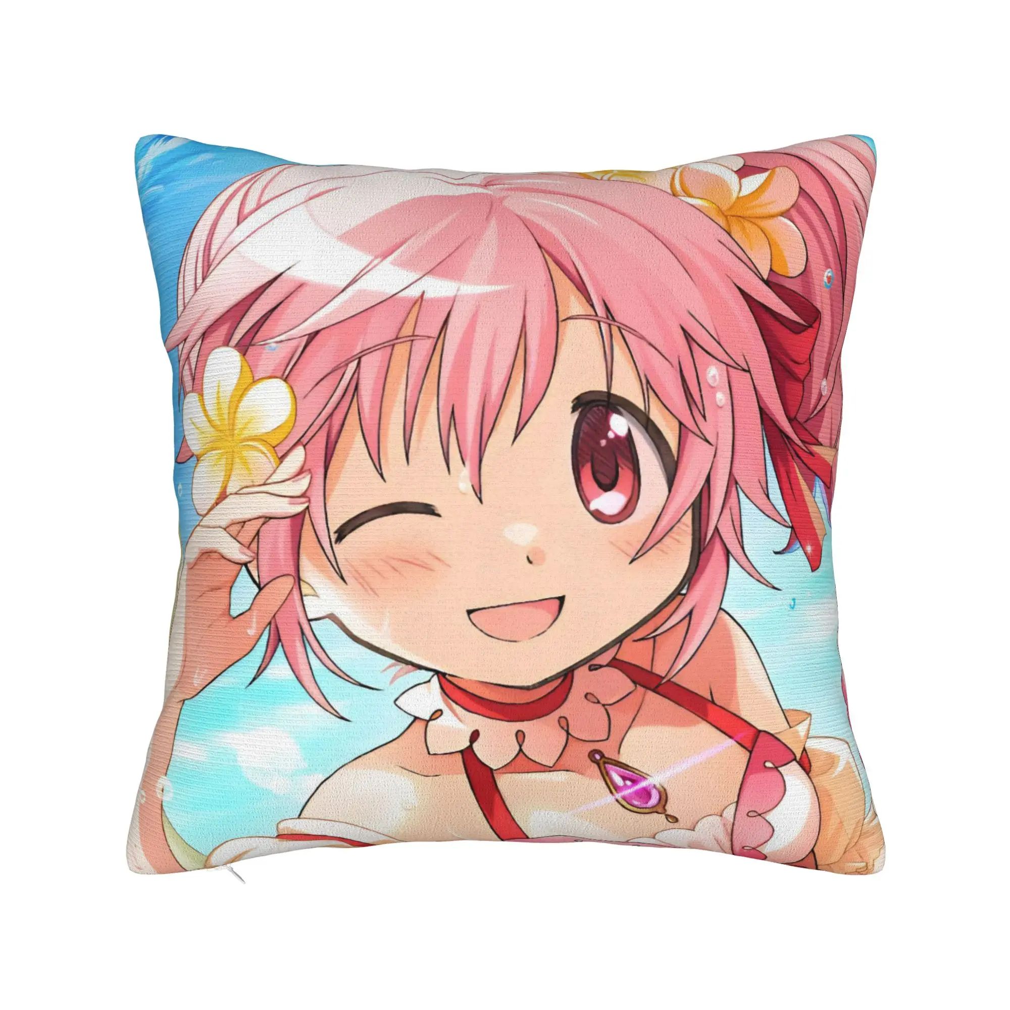 PMMM Madomagi Madoka Kaname Pillow Case  Print Pillow Cover Retro Trendy Cushion Cover For Sofa Bedroom Home Decor