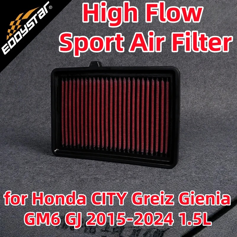 Спортивный воздушный фильтр с высоким расходом для Honda CITY Greiz Gienia GM6 GJ 2015-2024 1,5 л L15B моющиеся гоночные впускные фильтры Спортивный воздушный фильтр с высоким расходом для Honda CITY Greiz Gienia GM6 GJ 2015-2024 1,5 л L15B моющиеся гоночные впускные фильтры