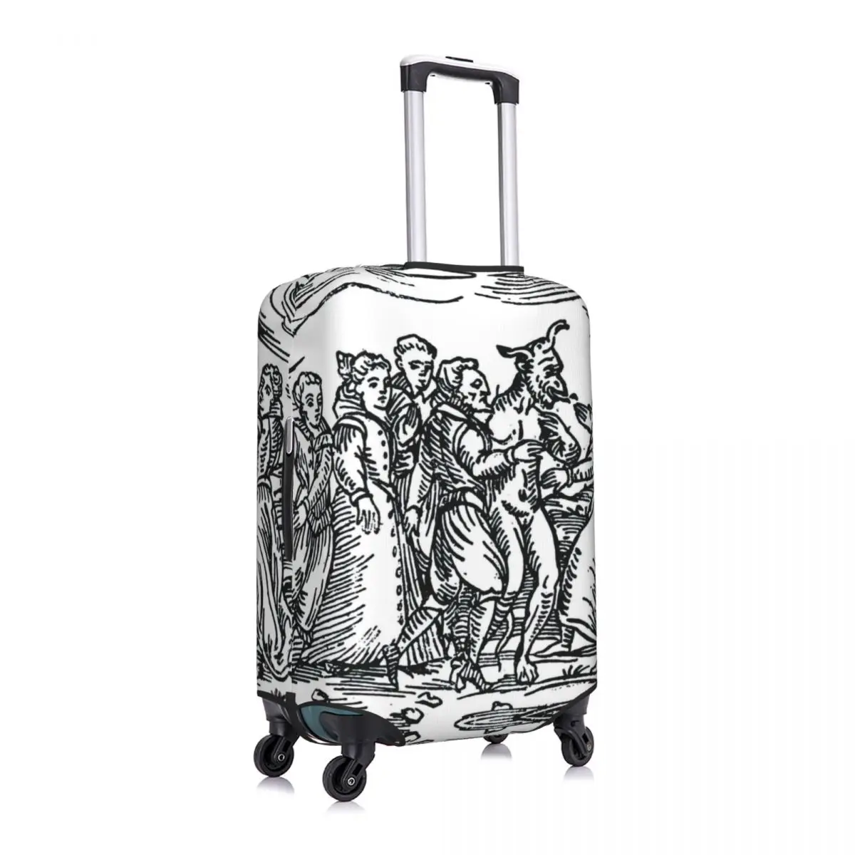 Witches Dancing With The Devil Print Luggage Protective Dust Covers Elastic Waterproof 18-32inch Suitcase Cover