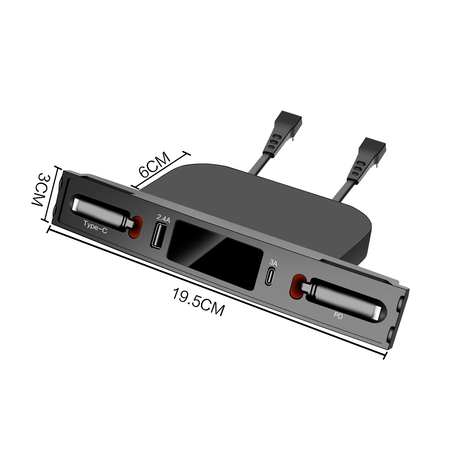 For Tesla Model 3 Y Docking Station 27W PD Type C Hub Quick Charger USB LED Shunt Hub Extension Center Console Smart Sensor 2023