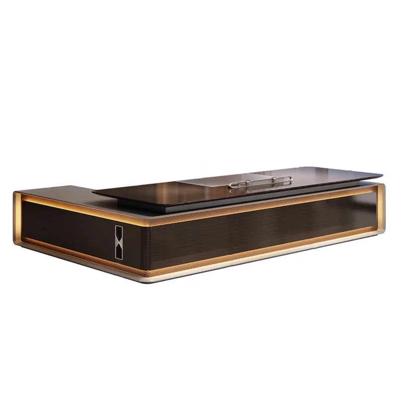 High-end E0-level desk boss table light luxury senior sense President's office desk desk and chair combination