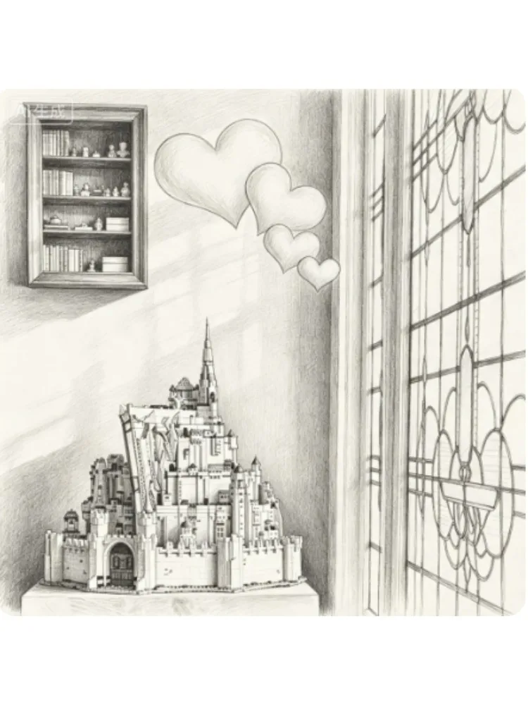 2026 Klassisches Bestseller-Modell: Großes Weißes Schloss mit 8200+ Teilen, Ideal für Dekoration, Geburtstags- und Weihnachtsgeschenke