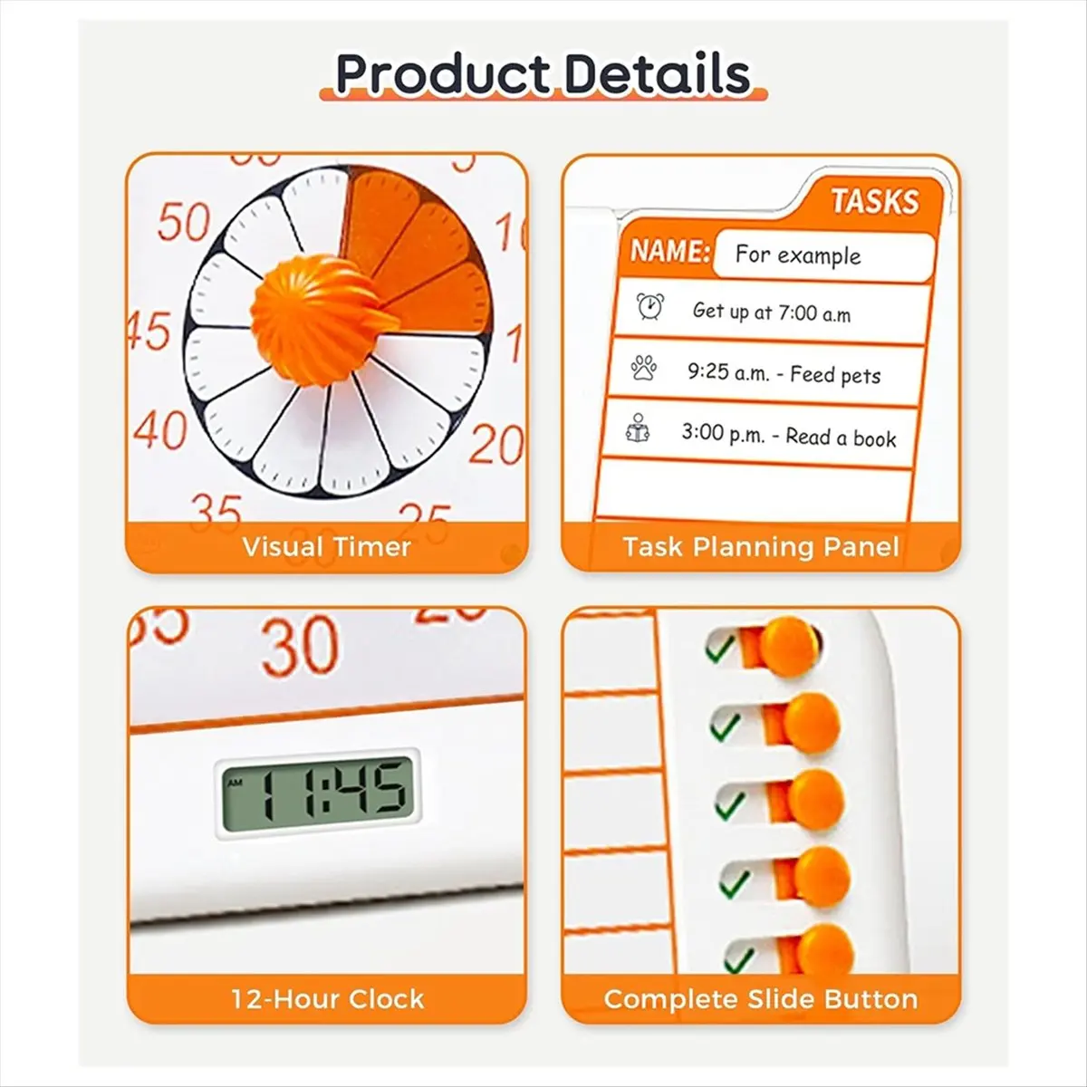 AA77 NEW   Visual ADHD Timer for Kids & Adults with Planning Board, Task Timer, Chore Chart & Visual Schedule Planne