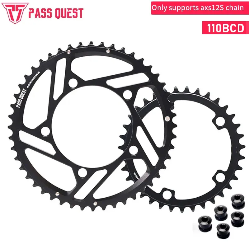 

PASS QUEST 5-bolt HOLLOW 2X 110BCD AXS 12 speed Sprocket Round Road Bike Foldable Bicycle Gravel bikes