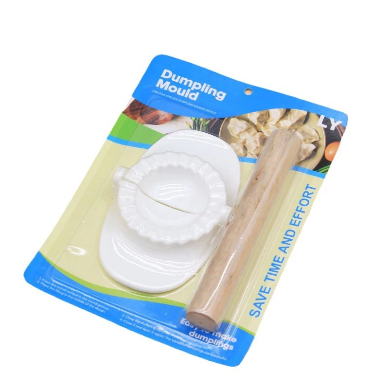 2 Pcs Dumpling Mold Rolling Pin Set Dough Press Pelmeni Wrapper Molds