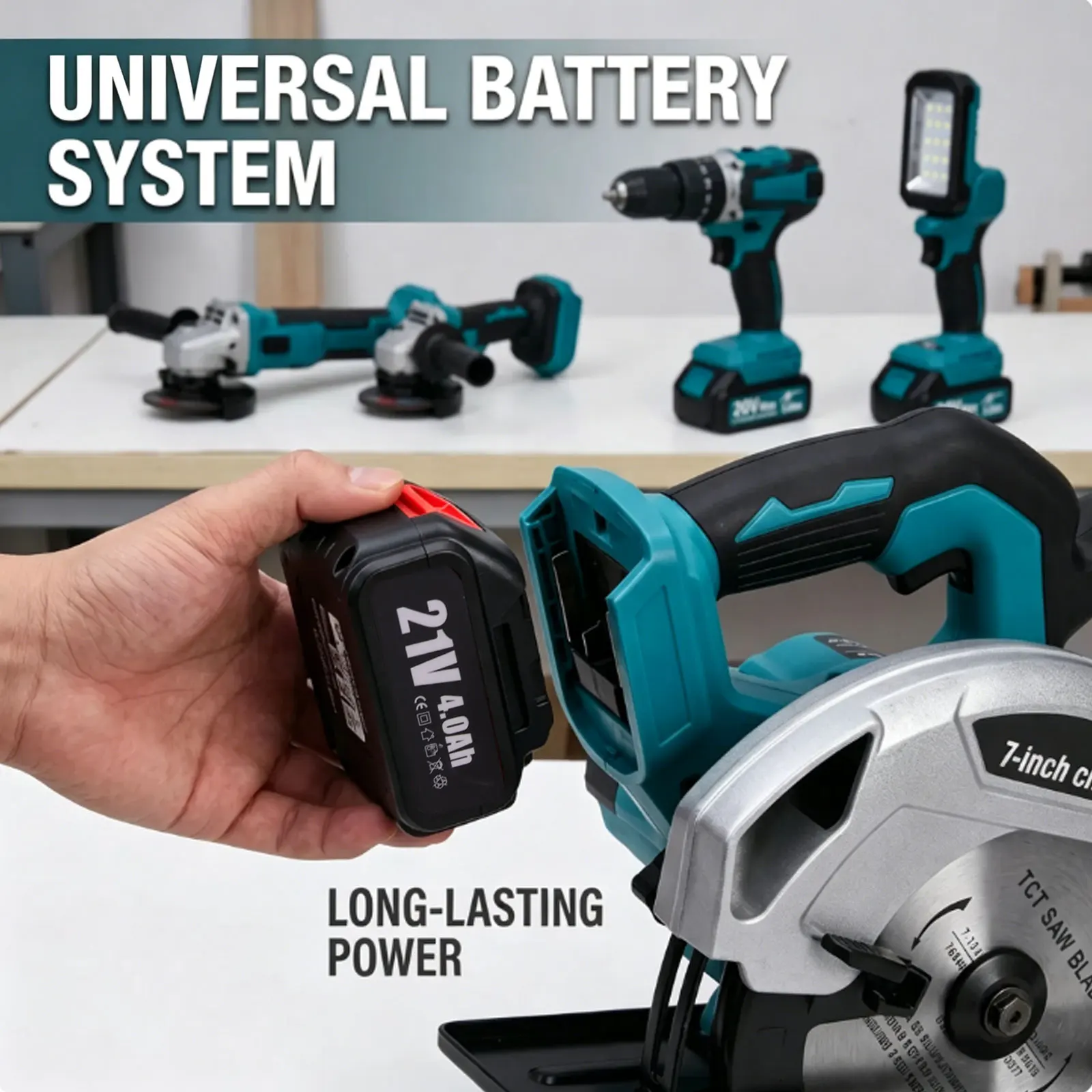 2026 New 4000W Brushless Circular Saw 185mm 11000RPM with 0-45° Bevel Cutting Compatible Makita 18V Battery for Wood Tile Cuttin view 6