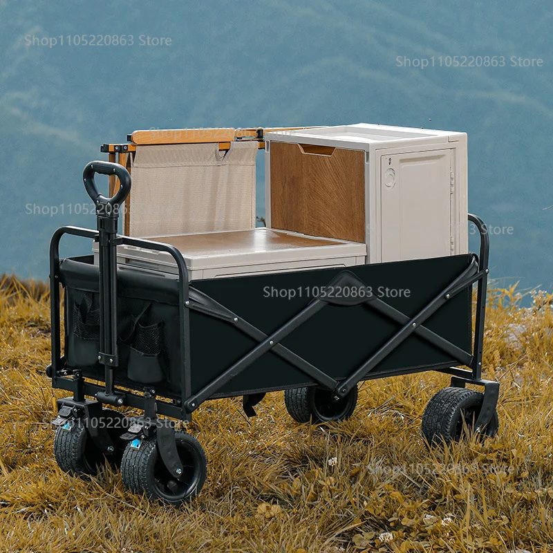 

Outdoor camper trolley Portable folding mobile stall special car Children can lie down large camper