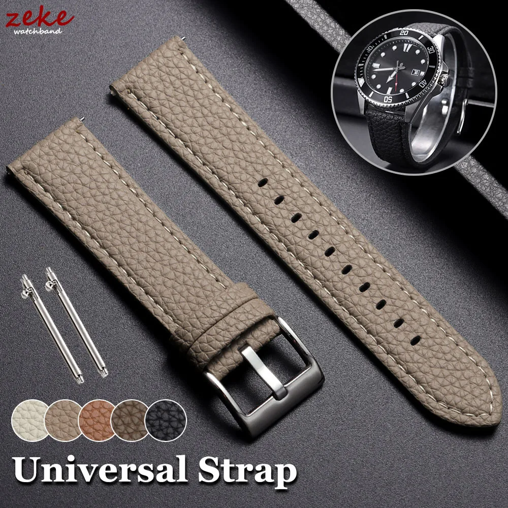 

22mm Universal Watch Strap Vintage Genuine Leather Wrist Watchband Sweatband Sports Belt Watch Band Strap Men Women Accessories