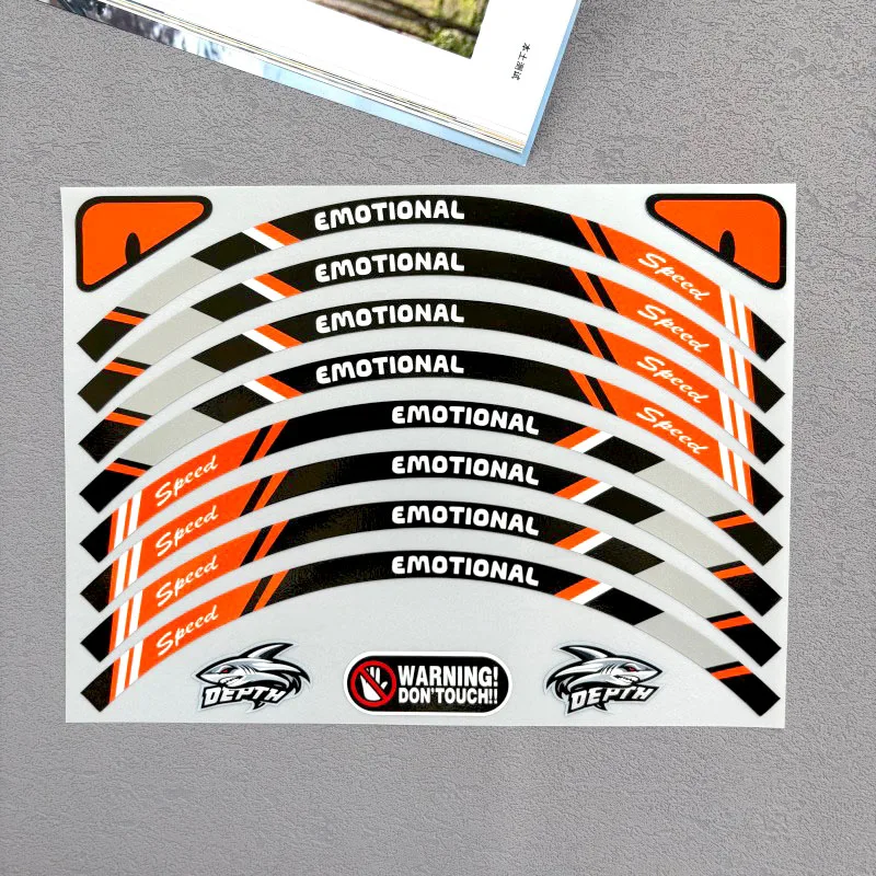 Reflective Motorcycle Wheel Sticker Rim Hub Tape Decals 10"12"13"14" Decoration for Suzuki Honda Accessories (for one wheel)