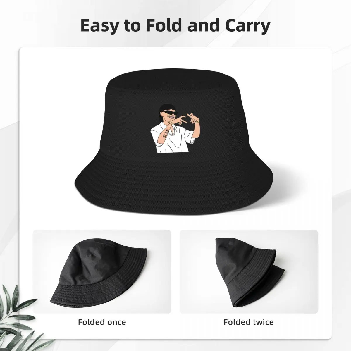 Trendy Love From Peso Bucket Hats For Unisex Foldable Peso Pluma Rapper Bob Hat Summer Beach Hatwear