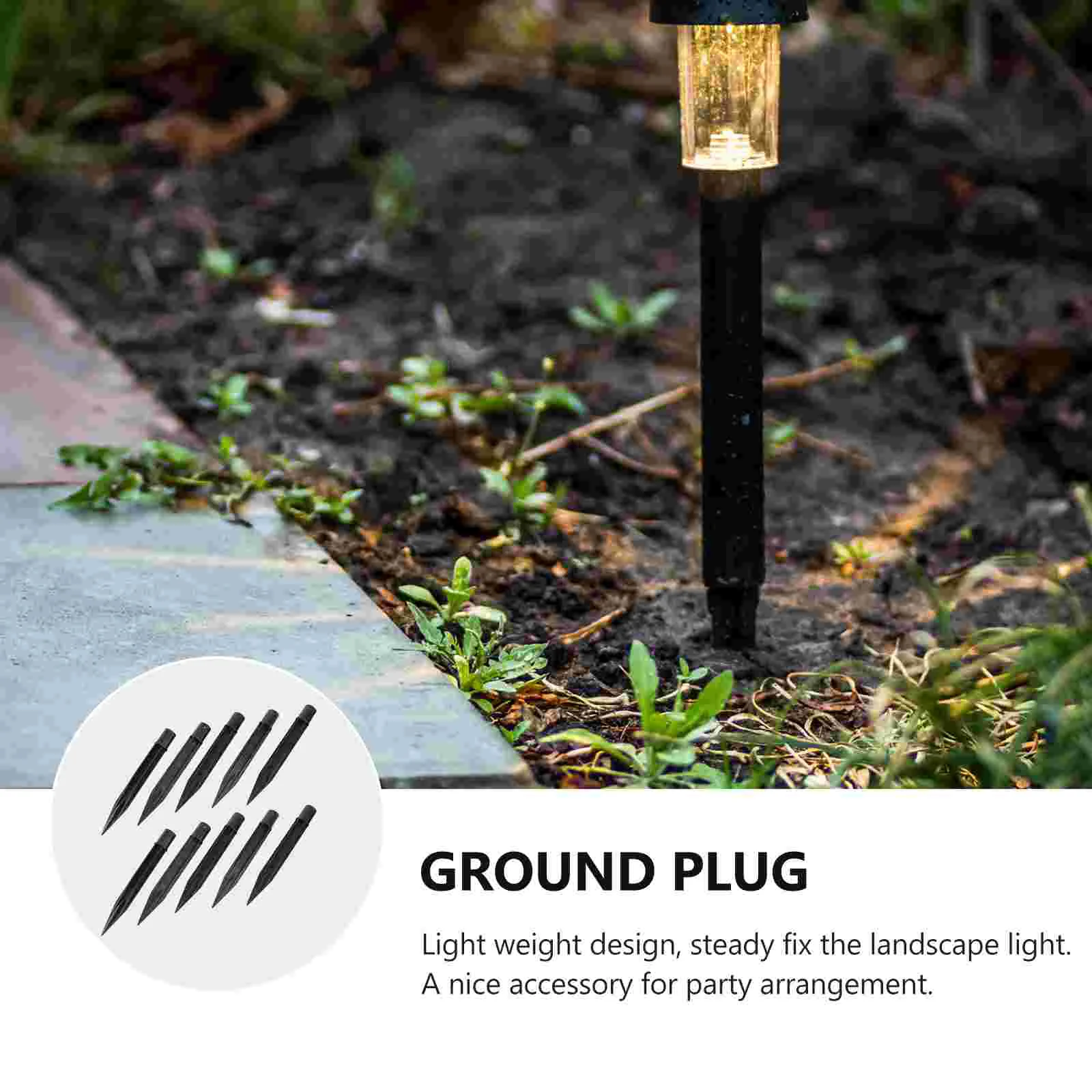 8 Pcs Lawn Stakes Solar Lamp Landscape Spike Light Spotlight Ground Holder Outdoor Lights