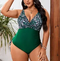 Women's Swimsuit 2025 Plus Size One Piece Swimwear Printed Tummy Control Bathing Suit V-Neck Sexy Monokini Push Up Beachwear - Image 2