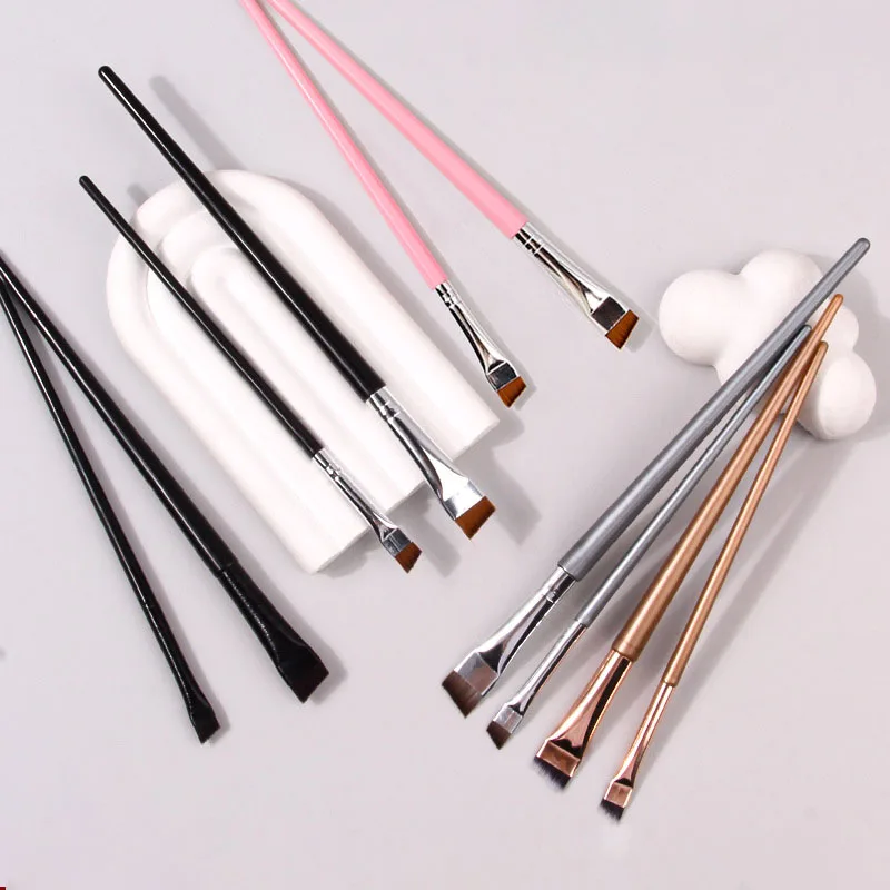 2pcs Big+ 2pcs Small /4pcs Liquid Eyeliner Brush Ultra Thin Fine Oblique Angle Flat Head Eyebrow Brush Make Up Tools Set