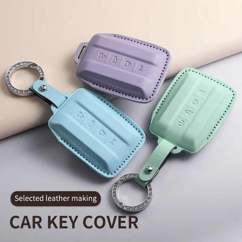 

PU Leather Car Remote Key Fob Case Keychain Cover for Great Wall GWM TANK 300 400 500 700 Tank300 400 Tank500 700