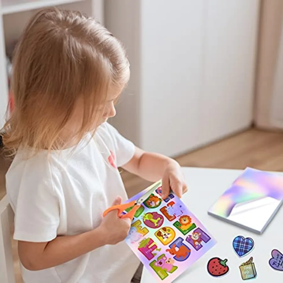 22 Sheets Holographic Sticker Paper 8.5 x11 inch for Inkjet Printer and Laser Printer US letter size Holographic Printable Viny