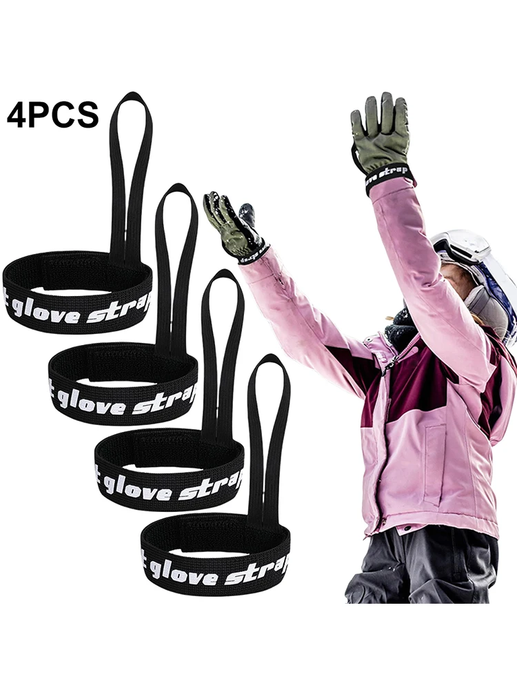 

4 Pcs Snowboard Glove Strap Anti-Lost Glove Wrist Strap Elastic Ski Glove Leash Holder for Camping Skiing Outdoor Activities