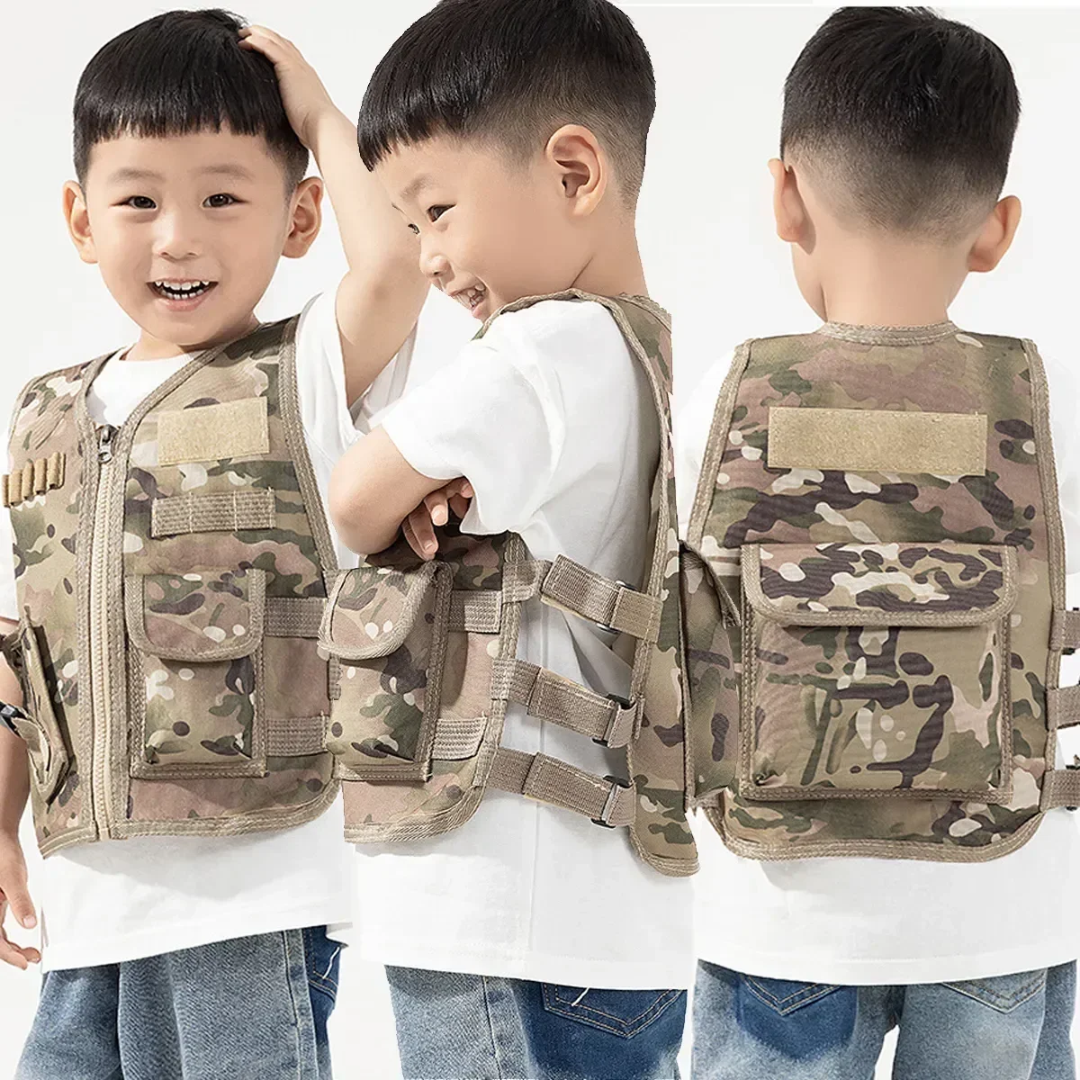 

Clothes Girls Military Kids Forces Soldier Cosplay Special Tactical Vest Militar Camouflage Combat Boy Uniform Training For