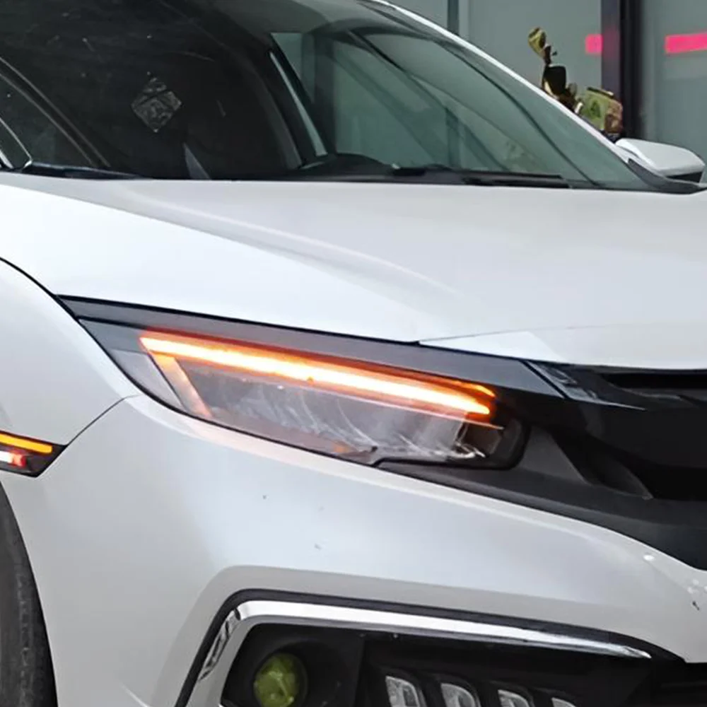 

Для Honda Civic 10th FC FK7 FK8 2016-2021 Автоматическая фара в сборе Обновление ангельских глаз проектор светодиодные линзы аксессуары