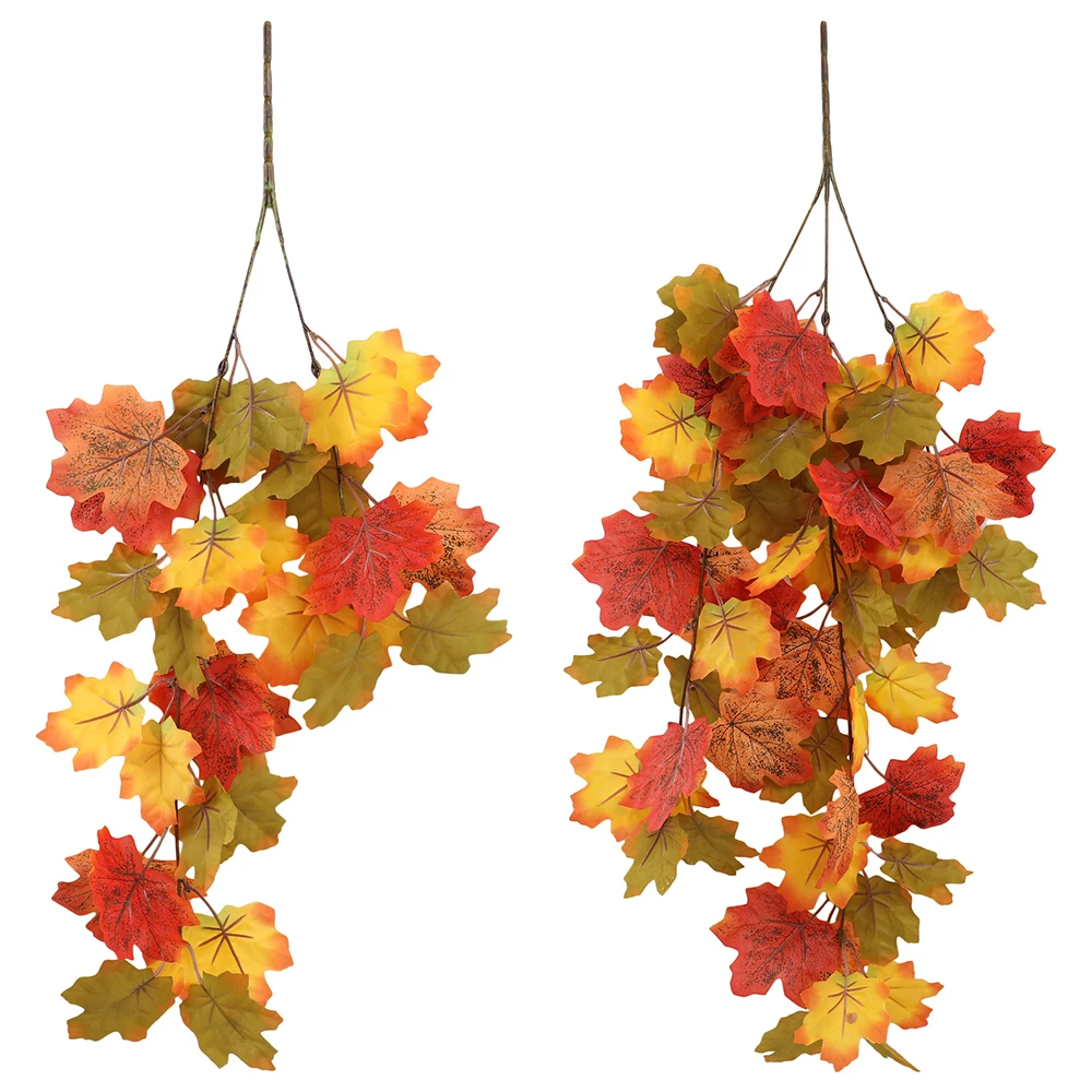 61cm/75cm künstliche Herbst Ahorn Reben gefälschte Ahorn Pflanzen hängen Rebe Zweig für zu Hause im Freien Party Festival Halloween Dekor