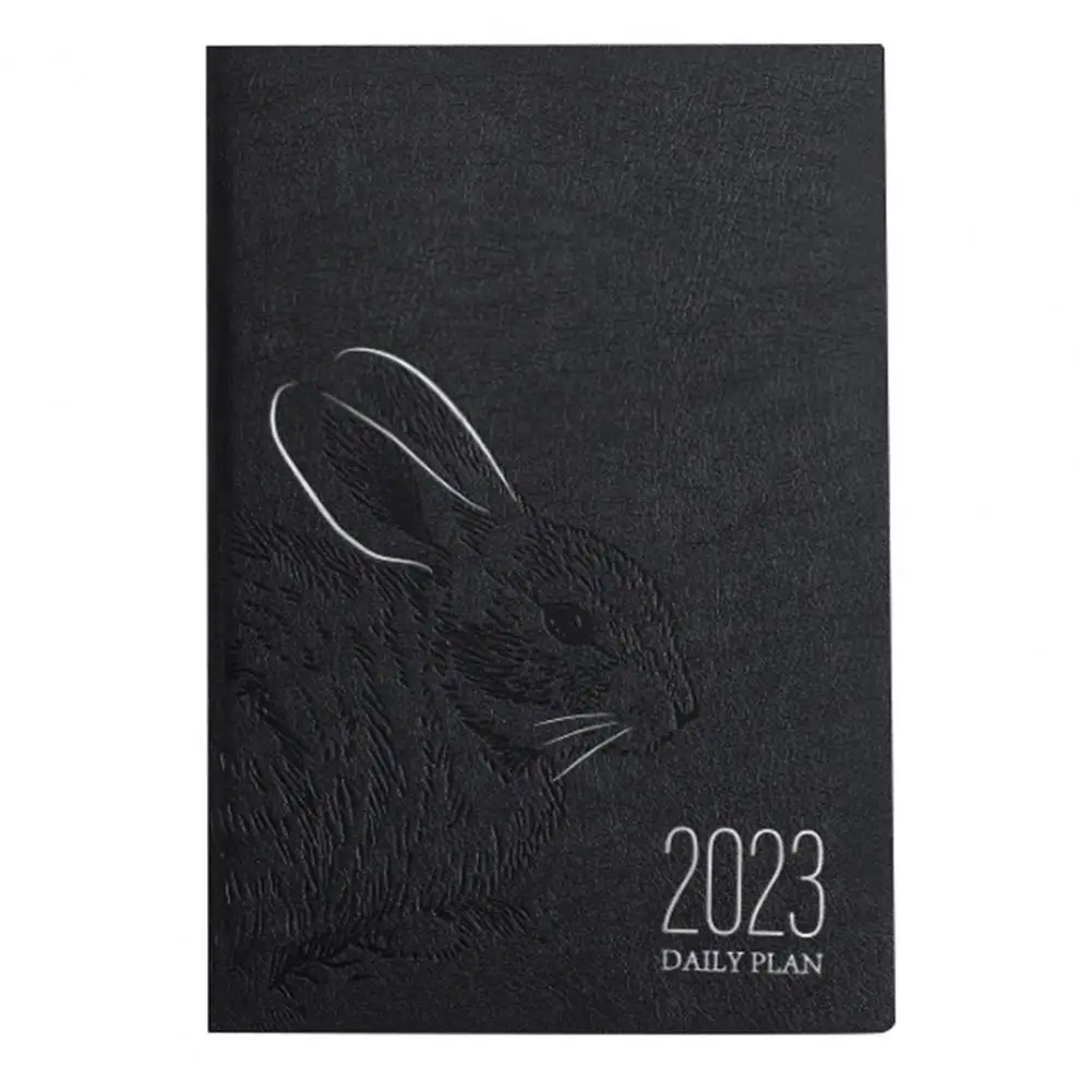 

Planner Notebook Great 2023 Rabbit Faux Leather Cover A5 Agenda Notebook Traveler Journal Multipurpose Diary Notepad