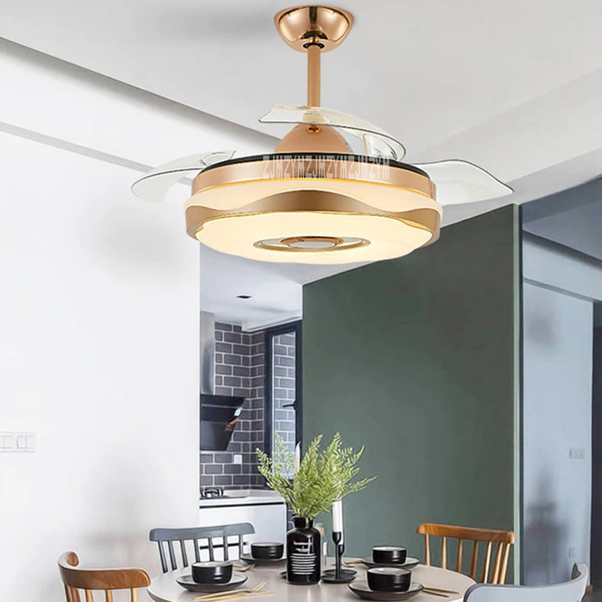 HJ-X2021-Luz Led de techo con música, Control inalámbrico, Invisible, compatible con Bluetooth, 5 velocidades, 110V/220V