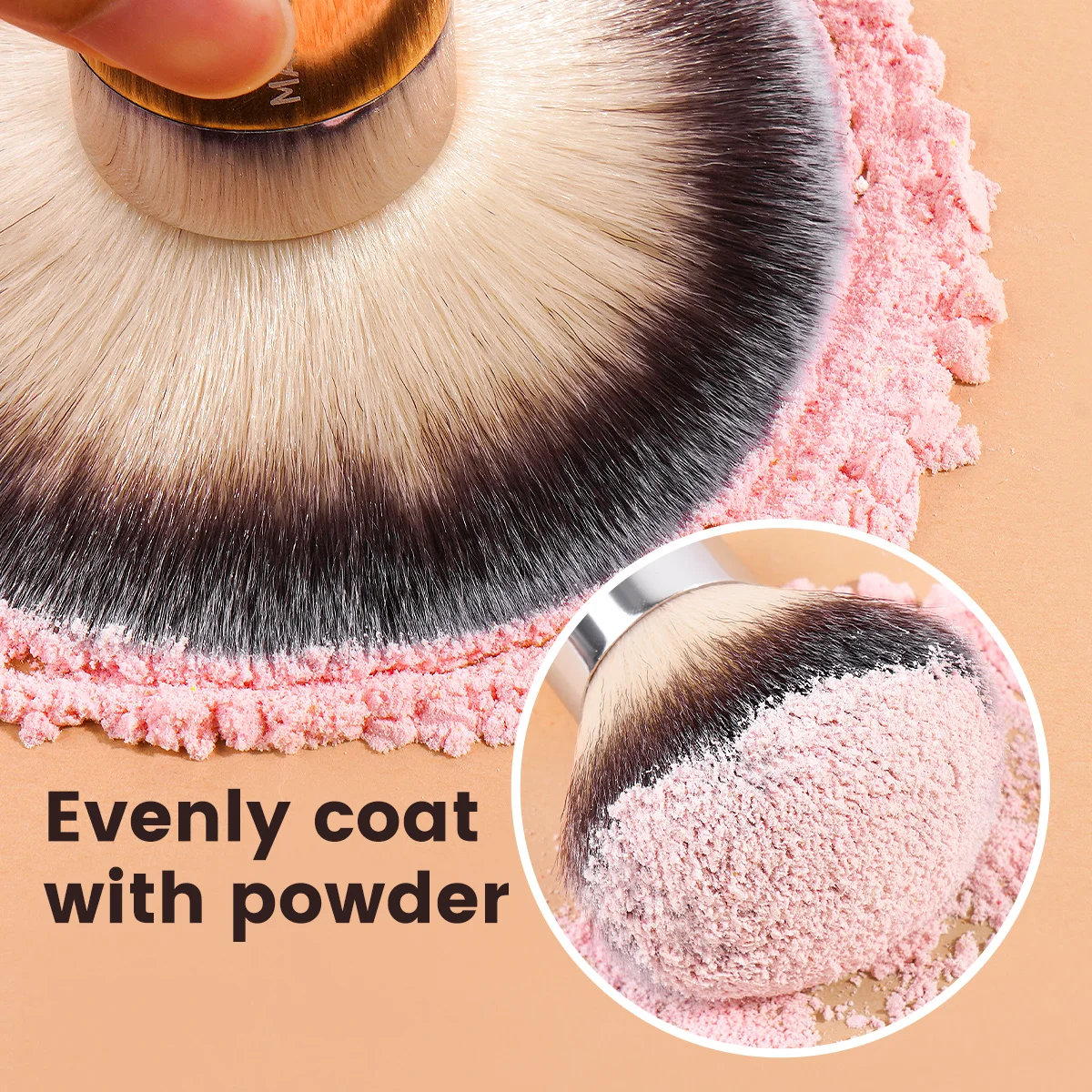 MAANGE Professional Powder Makeup Brush Evenly Kabuki Mineral Powder Brush Premium Handle Soft Dense Hair for Makeup Gift Beauty