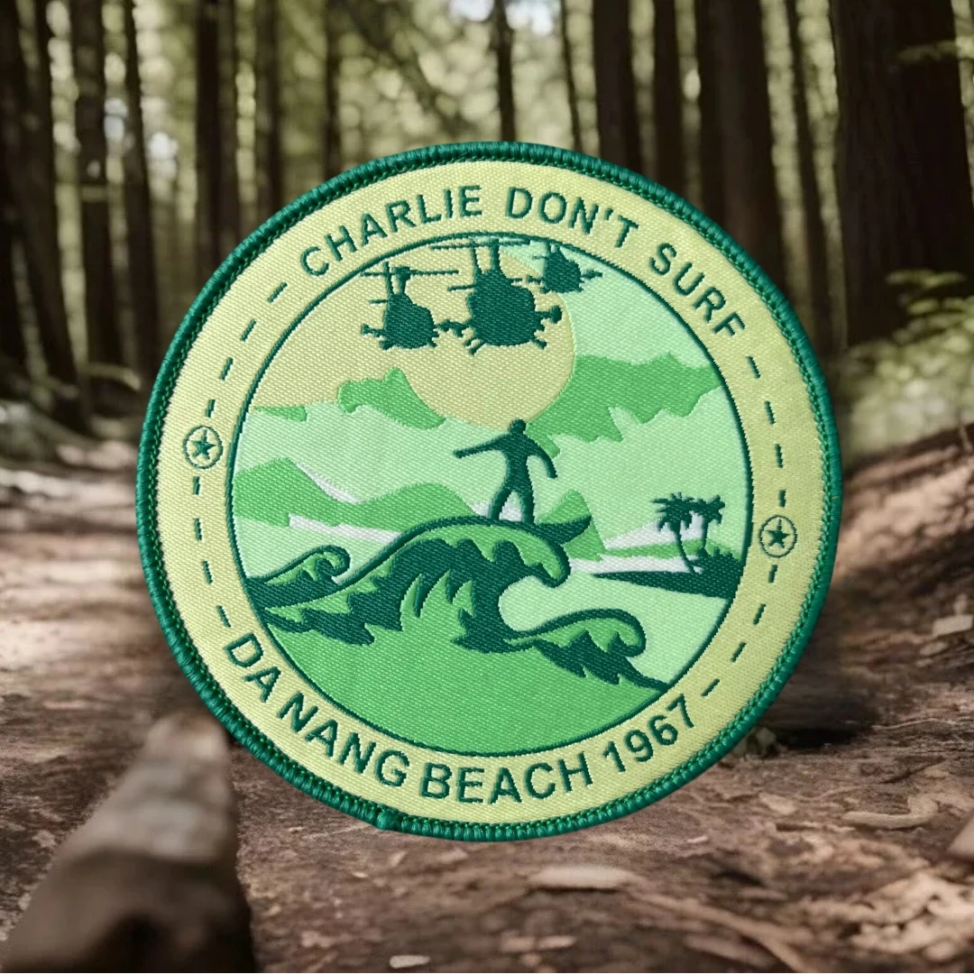 Parche táctico tejido Vietnam Charlie Don't Surf para equipamiento