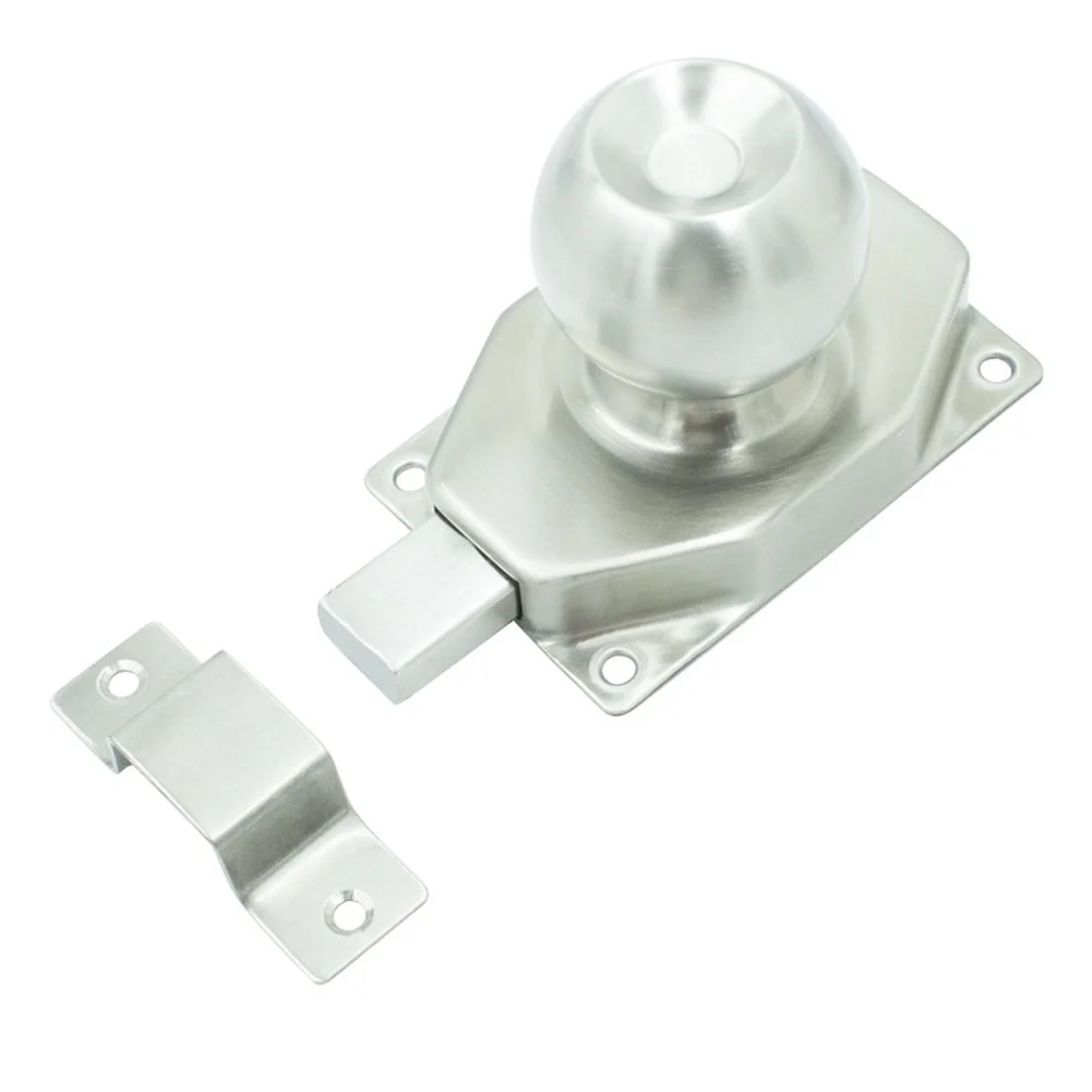 304 Stainless Steel for Lock Switch Interior Door Latch Silver Bathroom Door Lock Easy Installation Wear Resistant