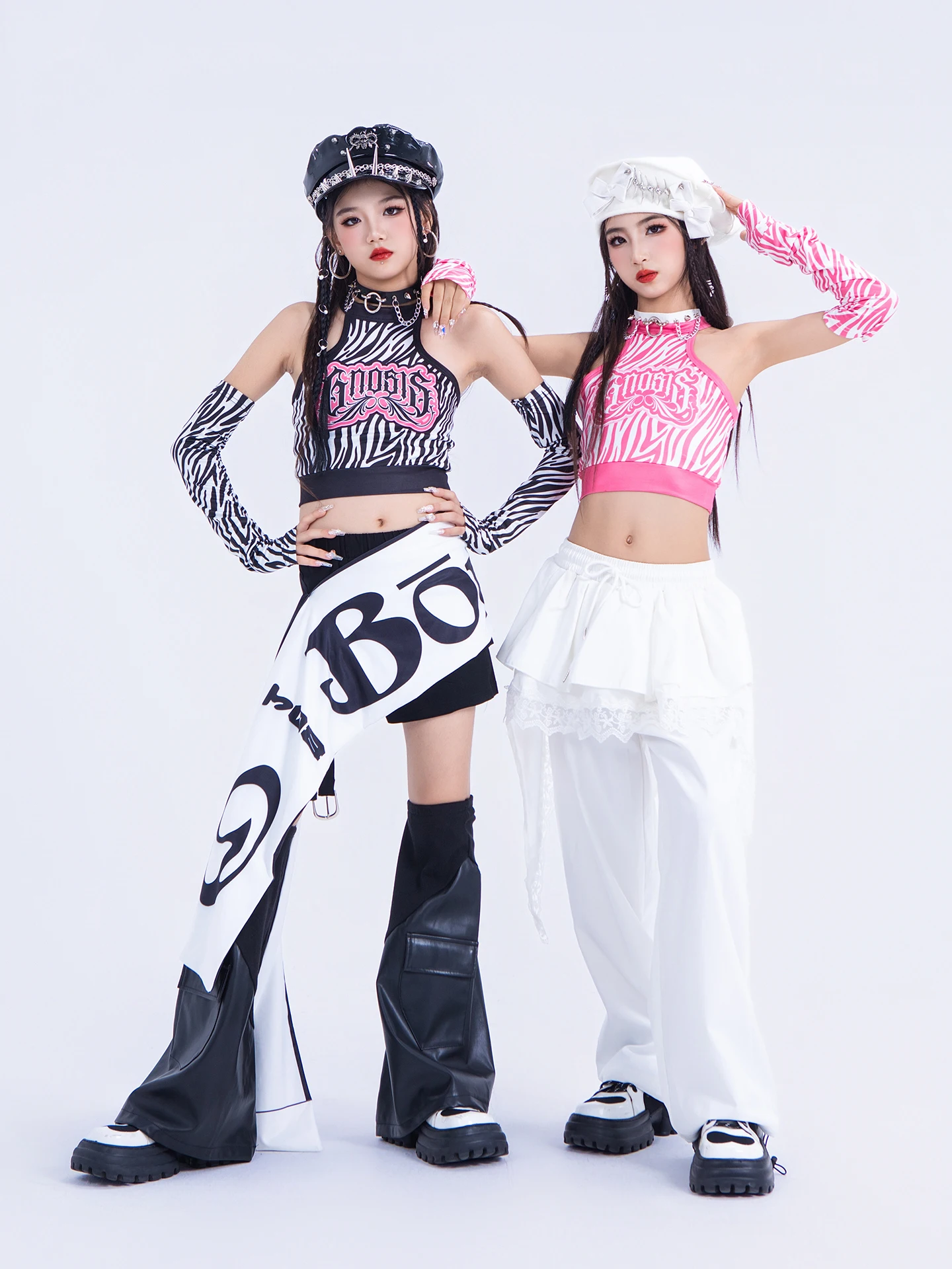 2025-children-jazz-modern-dance-performance-costumes-for-girls-long-sleeved-crop-tops-loose-pants-hip-hop-dance-wear-dqs21128