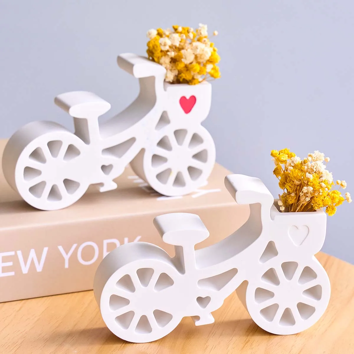 Creative Bicycle Vase Silicone Mold DIY Handmade Plaster Concrete Resin Candle Holder Craft Casting Molds Home Table Decor