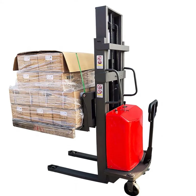 Full Electric Forklift with Driving Station and Battery Semi-Electric Full-Automatic Stacker for Warehouses view 6