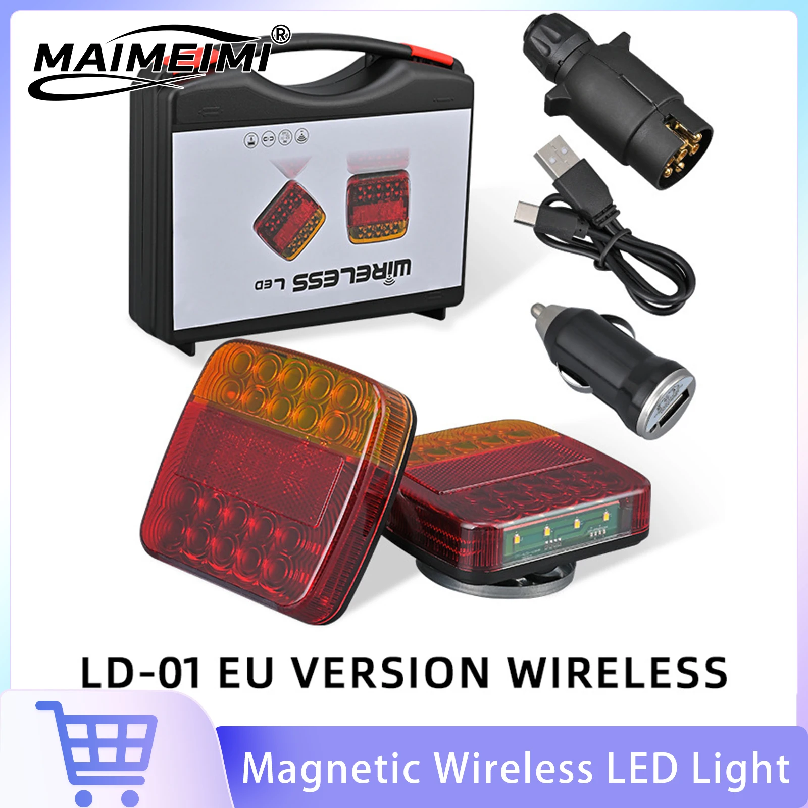 

Magnetic Wireless LED Trailer Rear Taillight Signal Warning Brake Lamp Truck Tail Light EU Version For Car Caravan RV Camper