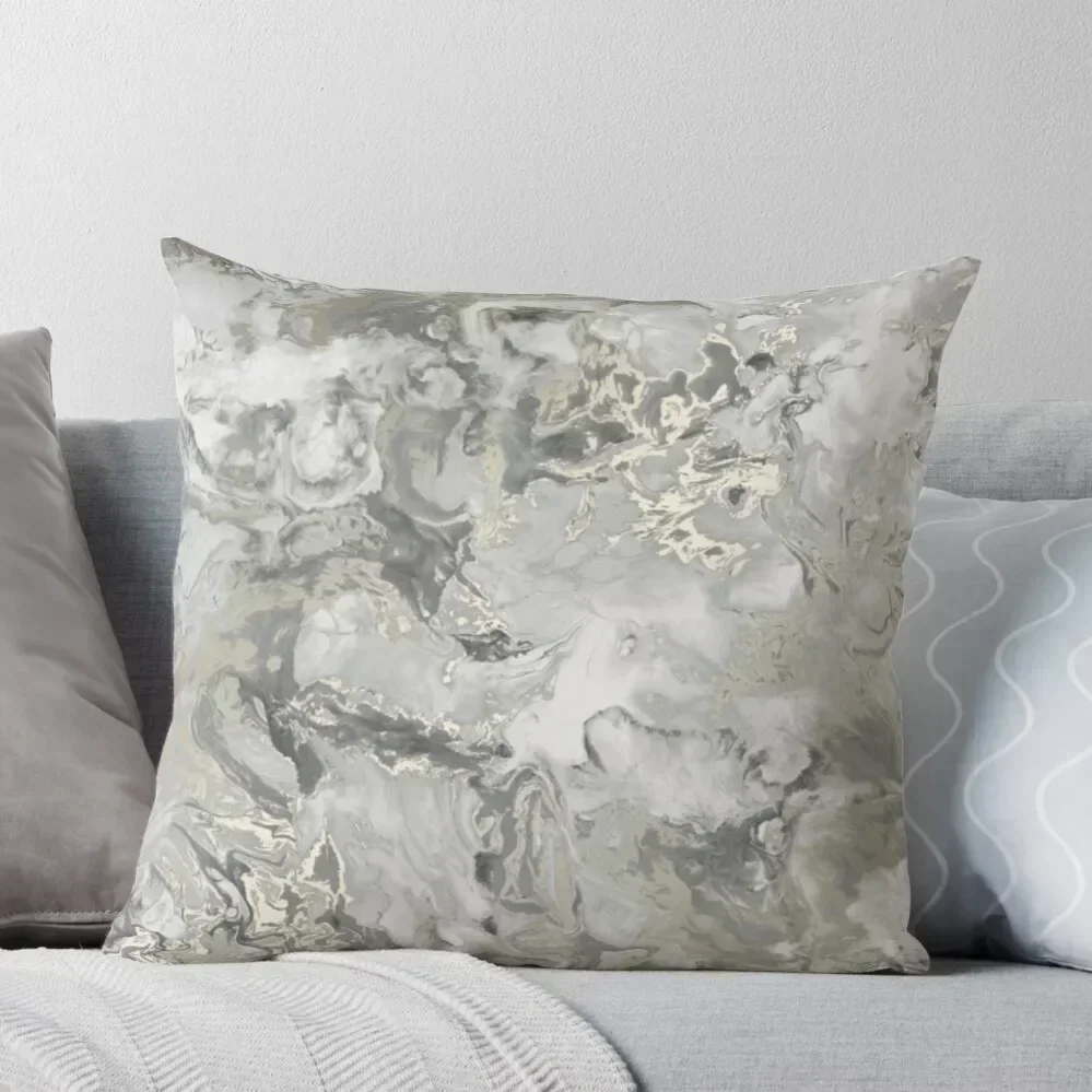 

Grey and Gold Marble Throw Pillow Custom Cushion Luxury Pillow Case Sofa Pillow Cover