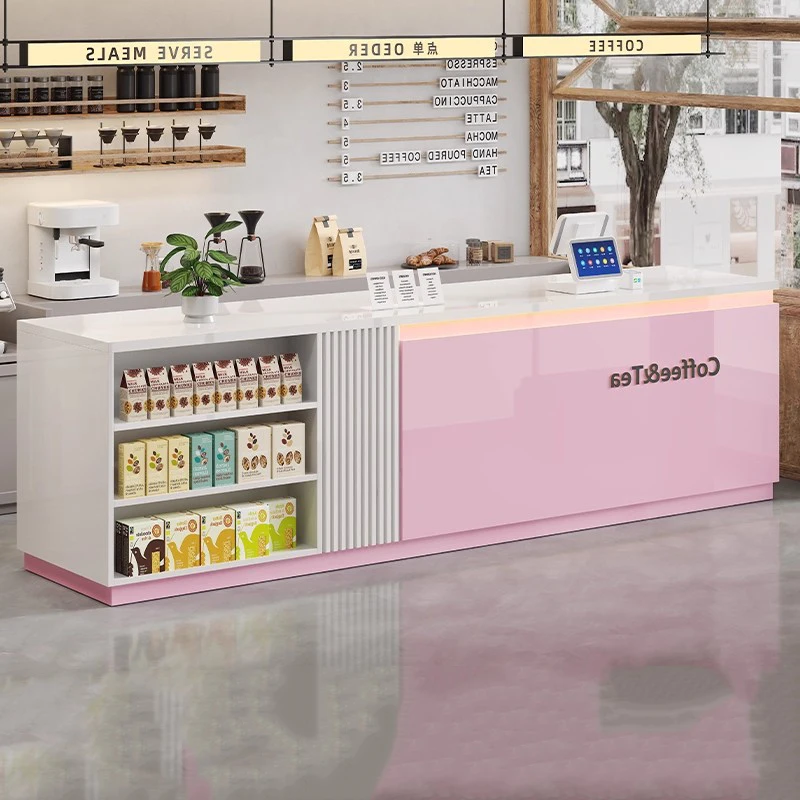 

Simple Salon Reception Counter Luxury Style Modern Design Reception Desk Storage Vintage Aesthetic Mostrador Office Furniture