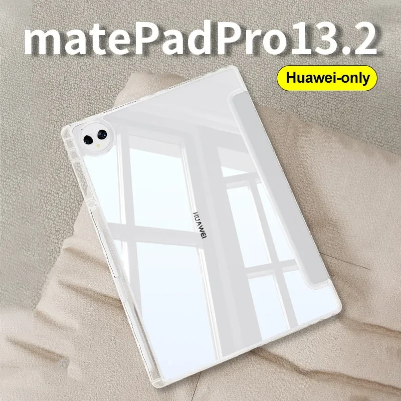 Shockproof Acrylic Transparent Tablet Case for Huawei MatePad Pro 13.2 12.2 12 PCE-W29 Case with Pencil Holder Protective Case