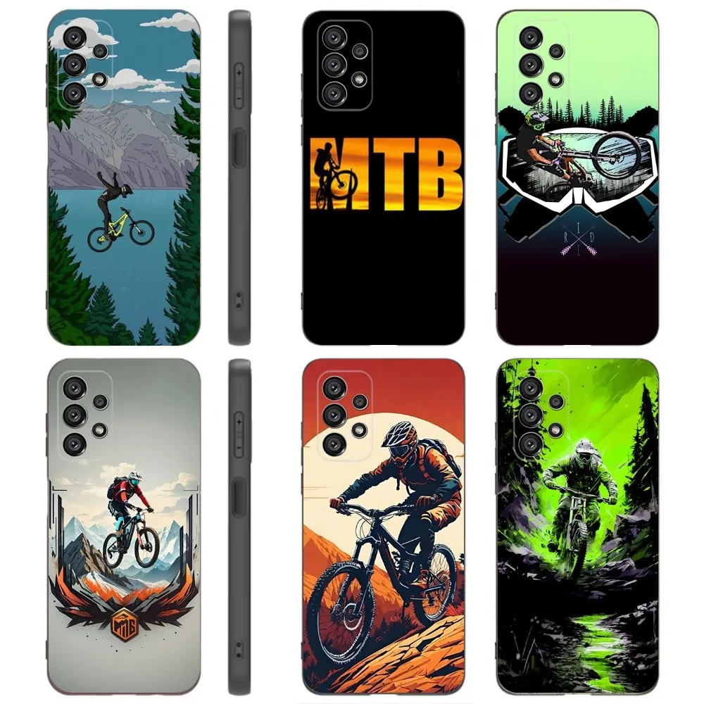 

Mountain bike MTB Phone Case For Samsung Galaxy A91,A80,A73,A72 ,A71,A53A52,A32 ,A31A22,A21s,A20,Black Cover