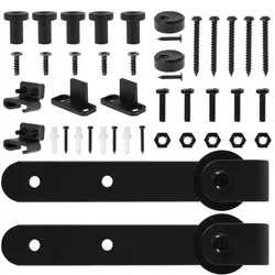 Mini kit hardware per porta scorrevole della stalla Binario sospeso montato sulla parte superiore Binario a rulli per porta silenziosa in acciaio per porta singola