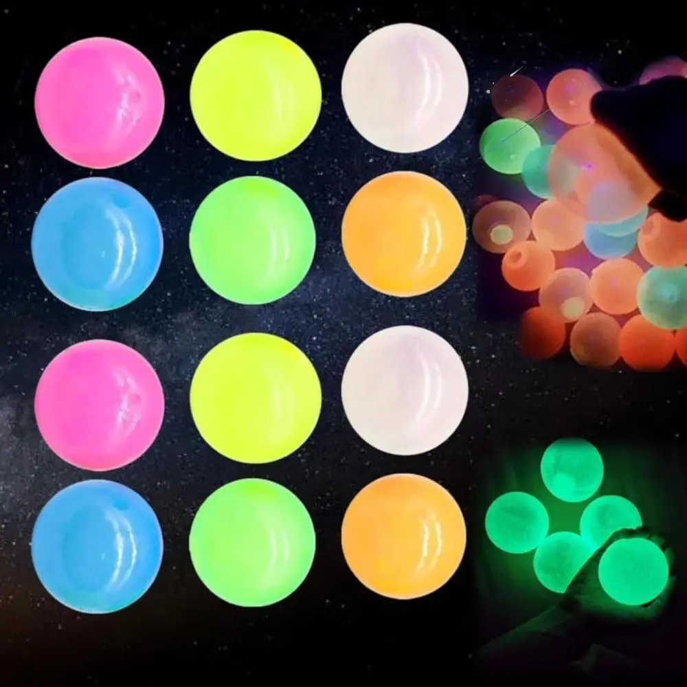 Target Glorbs Balls Throw Ball Glow in The Dark Sticky Ceiling Balls Squash Stress Relief Toy Glowing Sticky Ball